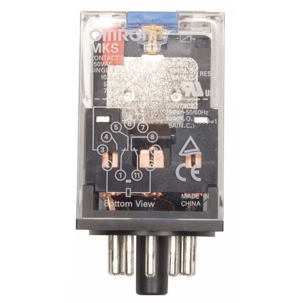 General Purpose Relay, 240V AC Coil Volts, Octal, 8 Pin, DPDT, Omron, Mfr#: MKS2PINAC240