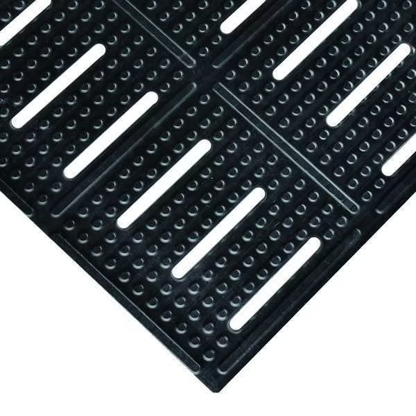 Slotted Antifatigue Mat 3 Ft W x 5 Ft L, 3/8 In, Notrax, Mfr#: 755S0035BL