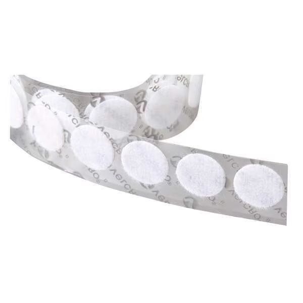 Reclosable Fastener, Disc, Acrylic Adhesive, 1-3/8 in, White, 600 PK, Velcro Brand, Mfr#: 192342