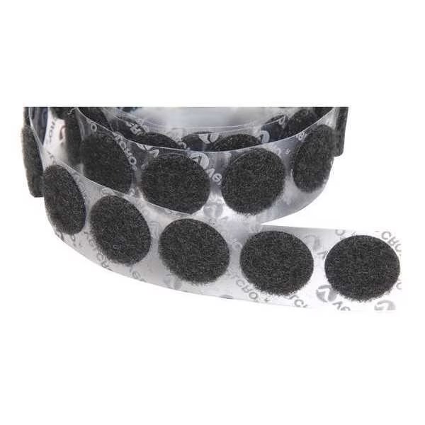 Reclosable Fastener, Disc, Acrylic Adhesive, 1-3/8 in, Black, 600 PK, Velcro Brand, Mfr#: 192343