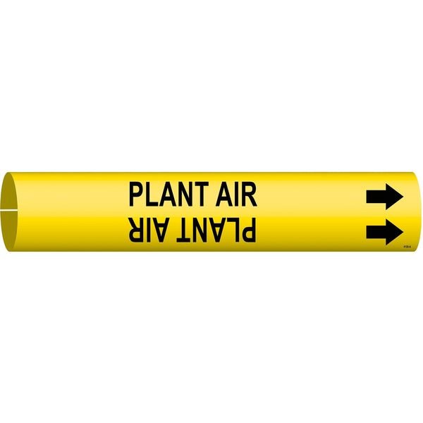 Pipe Marker, Plant Air, Yel, 3/4 to1-3/8 In, Brady, Mfr#: 4108-A