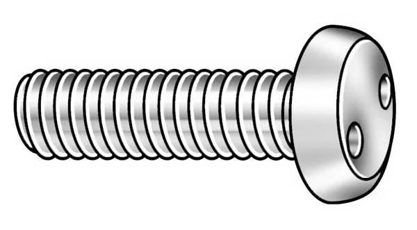 #10-32 x 1-1/2 in Spanner Pan Tamper Resistant Screw, 18-8 Stainless Steel, Plain Finish, 25 PK, Tamper-Pruf Screws, Mfr#: 121265