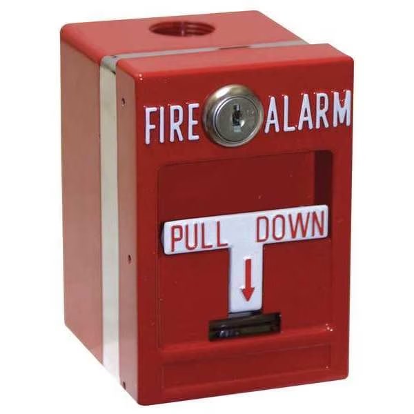 weatherproof pull station sgl action key, Edwards Signaling, Mfr#: MPSR1-S45W-GE