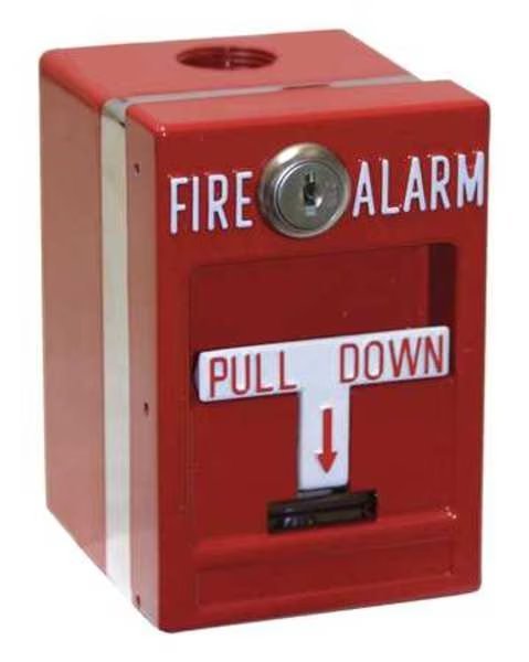 Weatherproof pull station Double action key, Edwards Signaling, Mfr#: MPSR2-S45W-GE