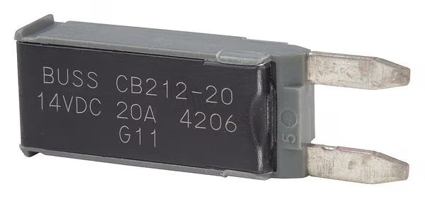Automotive Circuit Breaker, CB212 Series, 20 A, Eaton Bussmann, Mfr#: CB212-20
