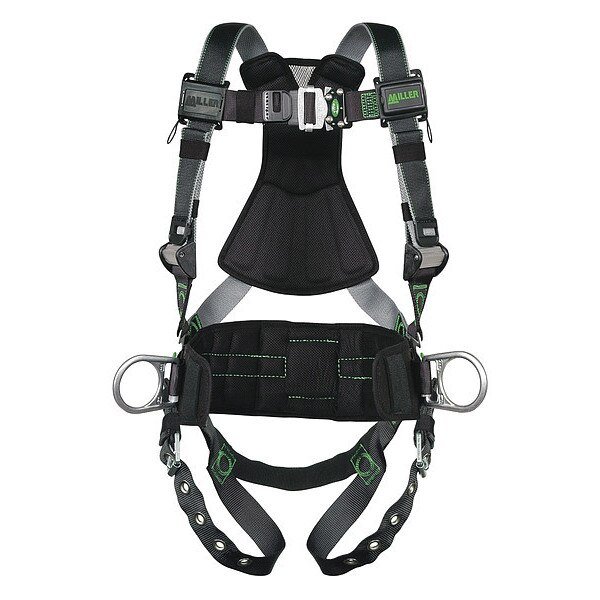 Full Body Harness, L/XL, Polyester, Honeywell Miller, Mfr#: RDT-TB-DP/UBK