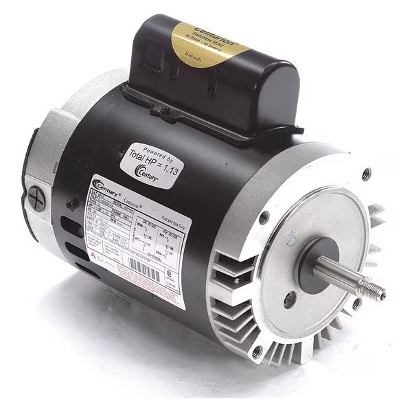 Pool Pump Motor, Permanent Split Capacitor, 3/4 HP, 56J Frame, 3,450 Nameplate RPM, Century, Mfr#: B127