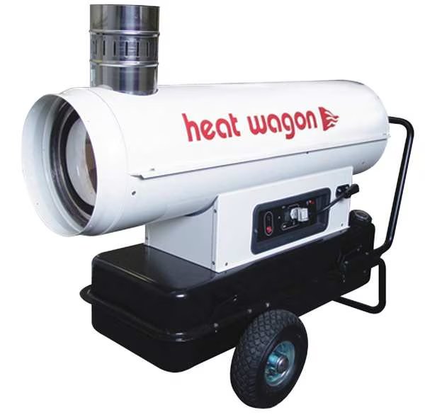 Oil Fired Torpedo Heater, 91,900 BtuH, 880 cfm, 4,600 sq ft Heat Area, Heat Wagon, Mfr#: HVF110