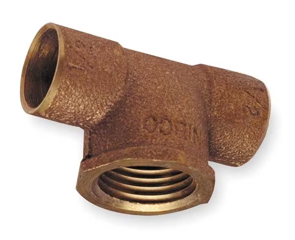 Tee, Low Lead Cast Bronze, C x C x FNPT, Nibco, Mfr#: 712RLF-121214