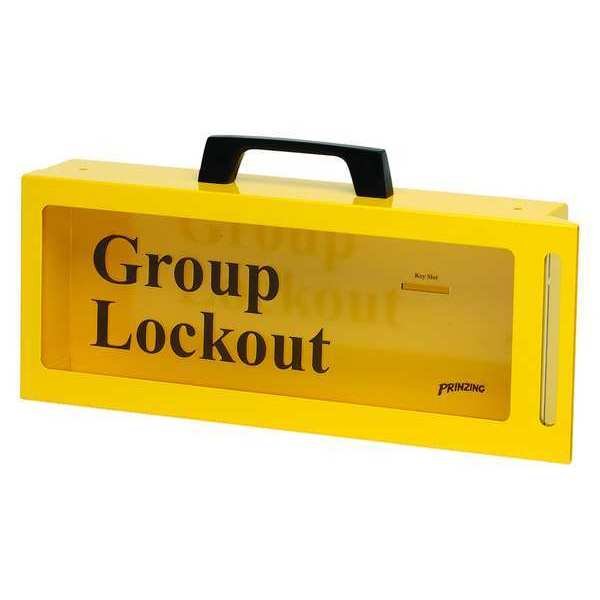Group Lockout Box, 10 Locks Max, Yellow, Brady, Mfr#: LG252M