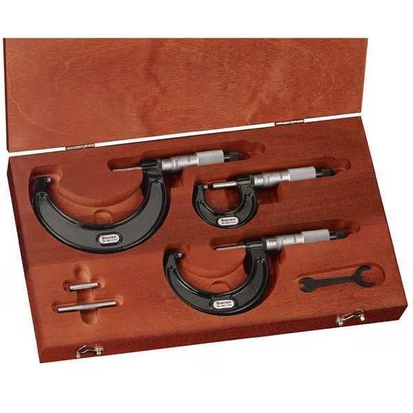 Micrometer Set, 0-3 In, 0.0001 Res, 3 Pc, Starrett, Mfr#: ST436.1AXRLZ