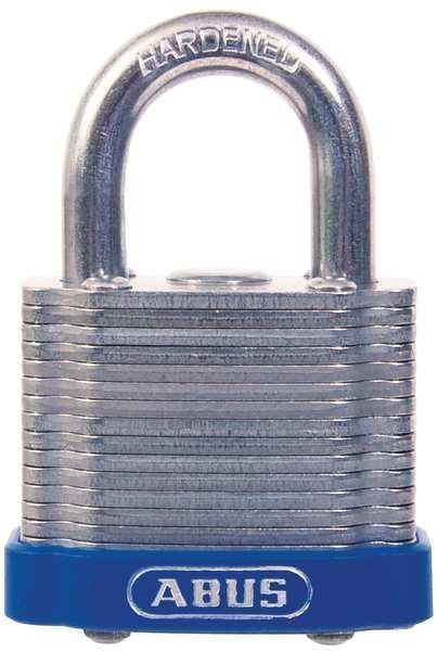 Padlock, Master Keyed, Standard Shackle, Rectangular Recycled Steel Body, Steel Shackle, 13/16 in W, Abus, Mfr#: 41/40 MK KD
