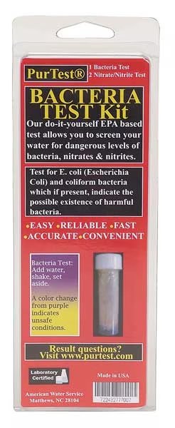 Water Test Kit, Coliform Bacteria, Purtest, Mfr#: 77700
