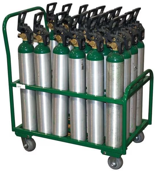 Cylinder Trolley, 34 In. W, 2400 lb., Saftcart, Mfr#: MDE-24