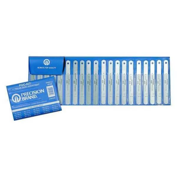 Feeler Gage Set, High Carbon Spring Steel, 20PC, Precision Brand, Mfr#: 19740