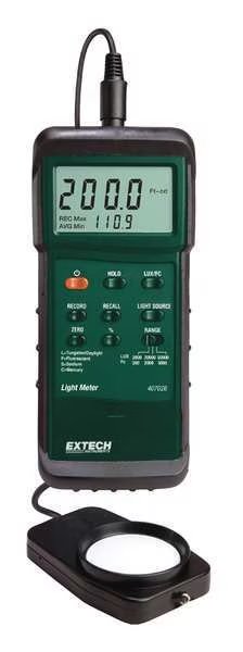Ft Candle Light Meter, NIST Certified, Extech, Mfr#: 407026-NIST