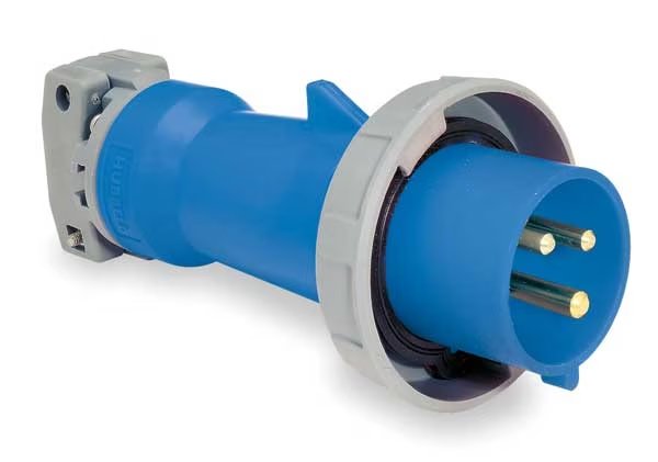 IEC Pin and Sleeve Plug, 2P, 3W, 20A, 250V, Hubbell, Mfr#: HBL320P6W