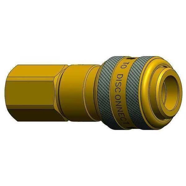 Coupler, Brass, 3/8 FNPT, 1/4 Body, Dixon, Mfr#: 2DF3-B