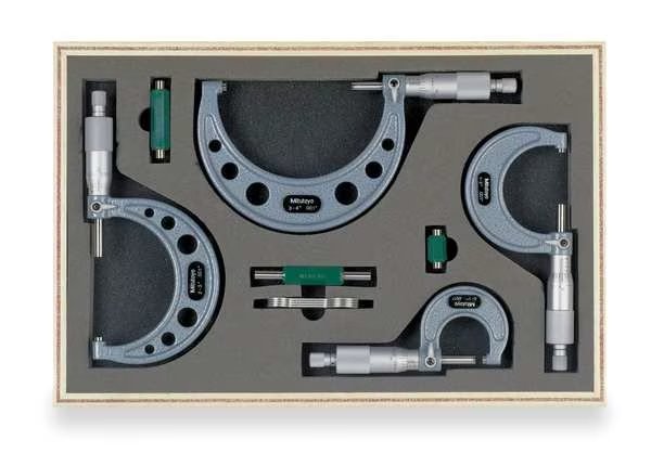 Micrometer Set, 0-4 In, Mitutoyo, Mfr#: 103-930