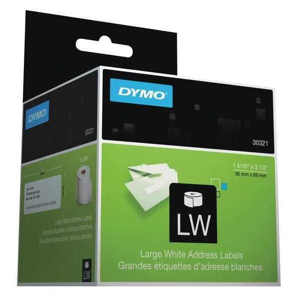 Address Label, Large, 260/Roll, White, PK2, Dymo, Mfr#: 30321