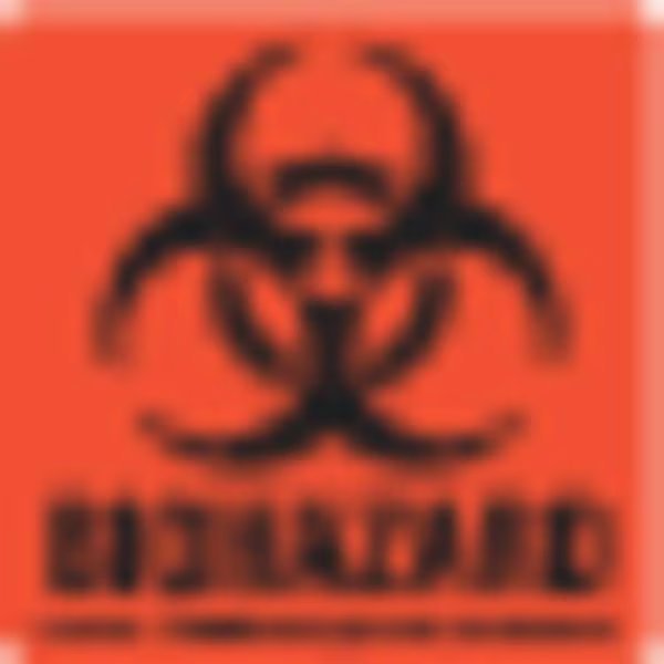 Biohazard Label, Orange, 2
