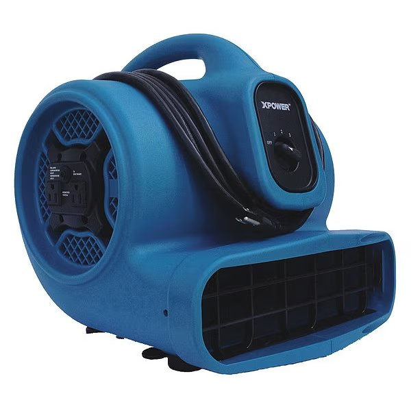 1/4 HP, 1600 CFM, 3 Amps, 4 Positions, 3 Speeds Air Mover with Power Outlets for Daisy Chain, Xpower, Mfr#: X-400A