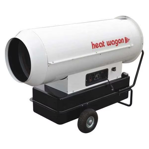 Oil Fired Forced Air Heater, 400,000 BtuH, 2,500 cfm, 35.6 gal, Heat Wagon, Mfr#: DF400