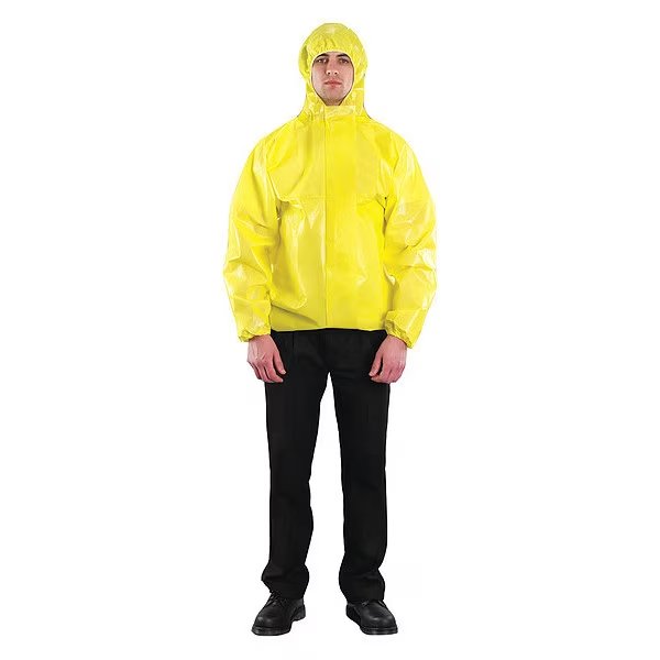 Disposable Hooded Jacket , 5XL , Yellow , Chemical Laminated M3000 , , Microchem, Mfr#: 683000