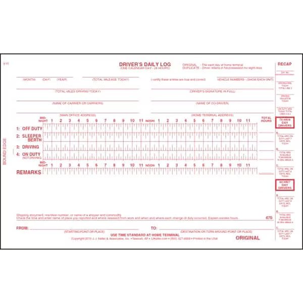 Bus Drivers Daily Logbook, With Carbon, Jj Keller, Mfr#: 470