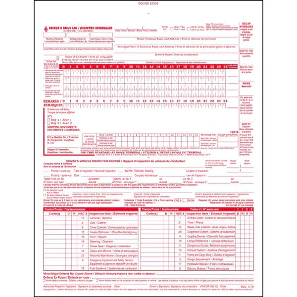 Canadian Drivers Logbook, Carbonless, Jj Keller, Mfr#: 12916