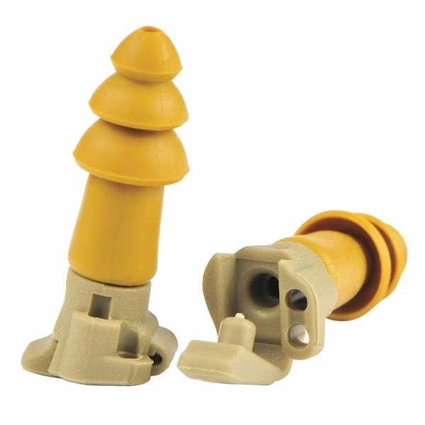 Battleplugs(R) Reusable Soft Plastic Ear Plugs, Bell Shape, 24 dB, Yellow, 1 PR, Moldex, Mfr#: 6497