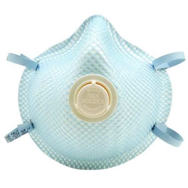N95 Disposable Respirator w/ Valve, M/L, Blue, PK2, Moldex, Mfr#: 2300V