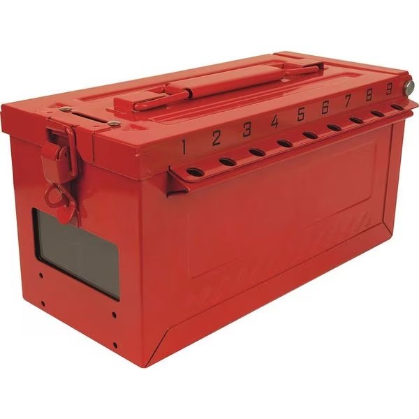 Group Lockout Box, Red, 5-43/64