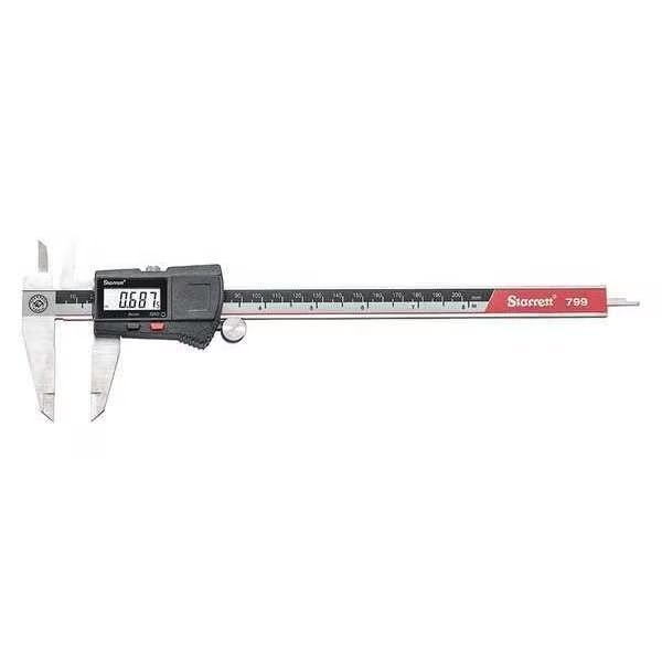 Digital Caliper, 0-8"/0-200mm Range, SS, Starrett, Mfr#: EC799B-8/200