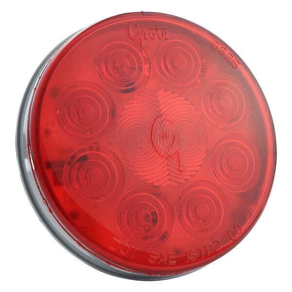 SuperNova, 10-Diode Pattern LED Stop/Tail/Turn Light, Round, 4 5/16 in Diameter, Red, Grote, Mfr#: 53252