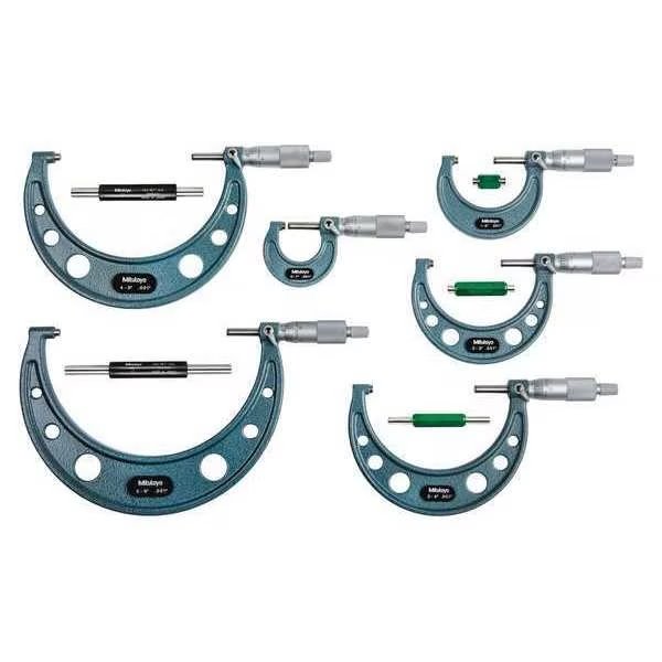 Outside Micrometer Set, 0 - 6" Range, Mitutoyo, Mfr#: 103-904-10