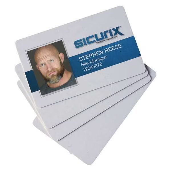 Blank ID Cards, For Printers, Badges, PK100, Sicurix, Mfr#: BAU 80300