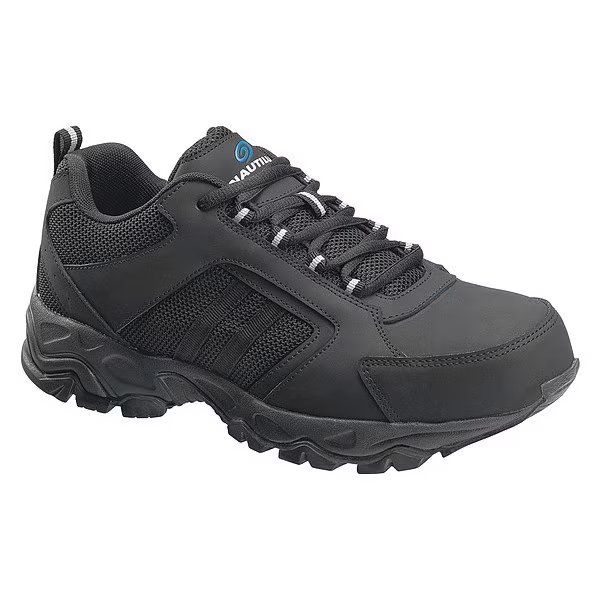 Size 11 Men's Athletic Shoe Steel Work Shoe, Black, Nautilus Safety Footwear, Mfr#: N2102