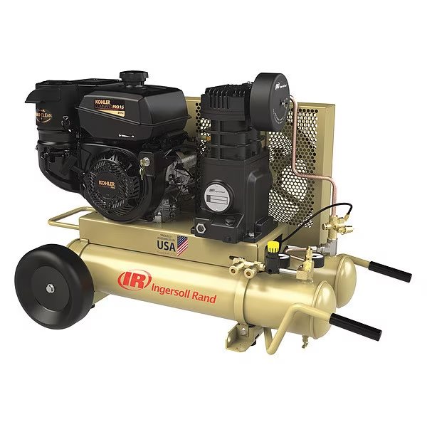 Portable Gas Air Compressor, 1 Stage, Ingersoll-Rand, Mfr#: SS5J9.5GK-WB