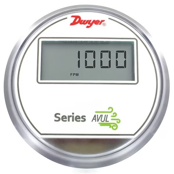Air Velocity XMTR, 10secRe-Time, 0.47inDia, Dwyer Instruments, Mfr#: AVUL-3DB1-LCD
