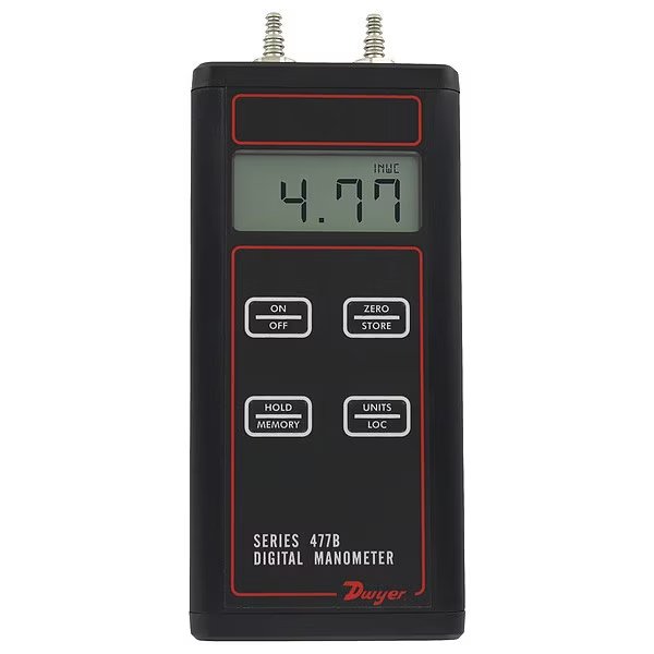 Digital Manometer, 0 psi to 50 psi, Dwyer Instruments, Mfr#: 477B-6