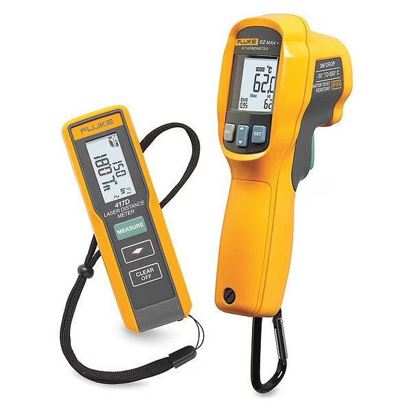 Laser Distance Meter Kit, Backlit LCD, Fluke, Mfr#: FLUKE 417D+62MAX+ KIT