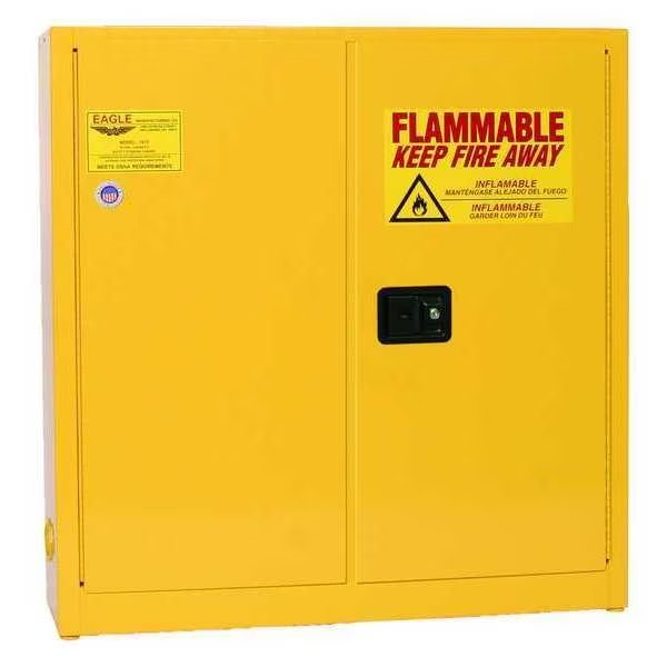 Flammable Liquid Safety Cabinet, Yellow, Eagle Mfg, Mfr#: 1975X