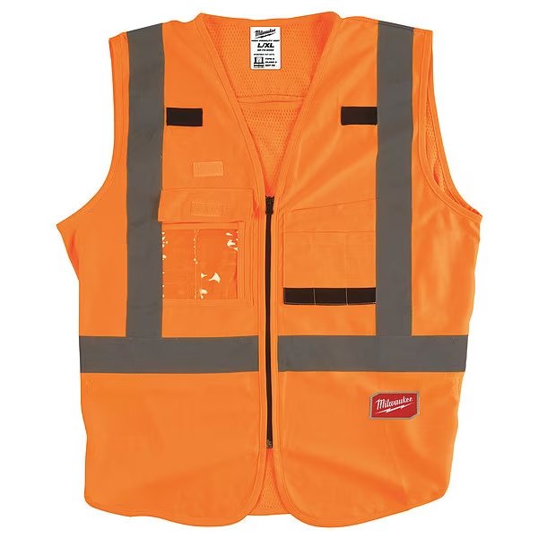 Class 2 High Visibility Orange Safety Vest - L/XL, Milwaukee Tool, Mfr#: 48-73-5032