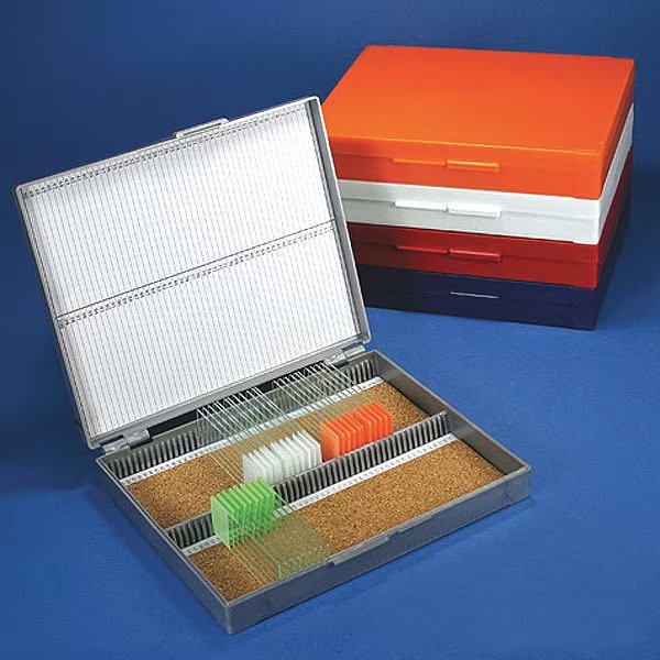 Slide Box, 100 Place, White, Globe Scientific, Mfr#: 513079W