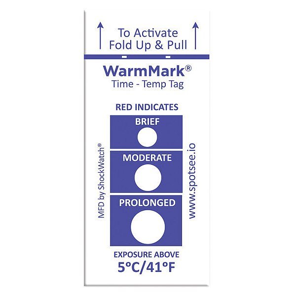 Temperature Indicator Label, Heat, PK100, Warmmark, Mfr#: WM 5/41
