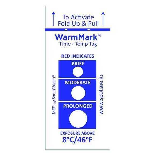 Temperature Indicator Label, Heat, PK100, Warmmark, Mfr#: WM 8/46