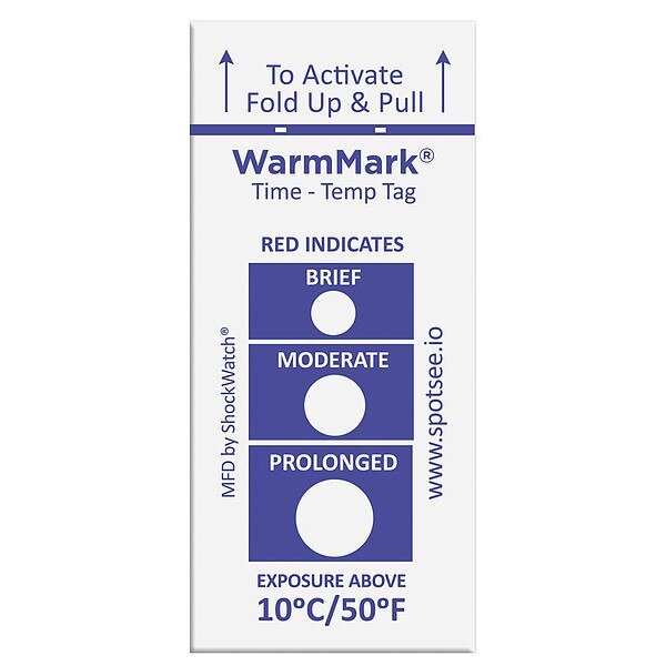 Temperature Indicator Label, Heat, PK100, Warmmark, Mfr#: WM 10/50