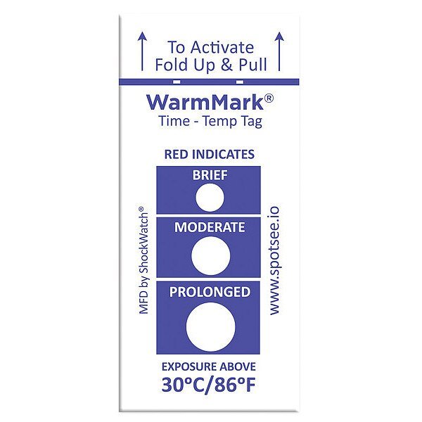 Temperature Indicator Label, Heat, PK100, Warmmark, Mfr#: WM 30/86