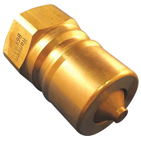 Hydraulic Quick Connect Hose Coupling, Brass Body, Push-to-Connect Lock, 1/2"-14 Thread Size, Hansen, Mfr#: B4KP26
